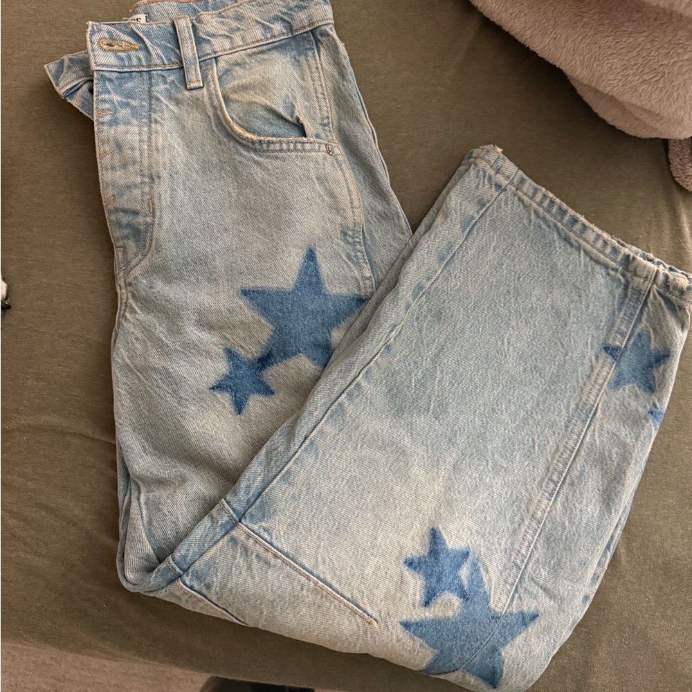 Free People Light Blue Star Jeans